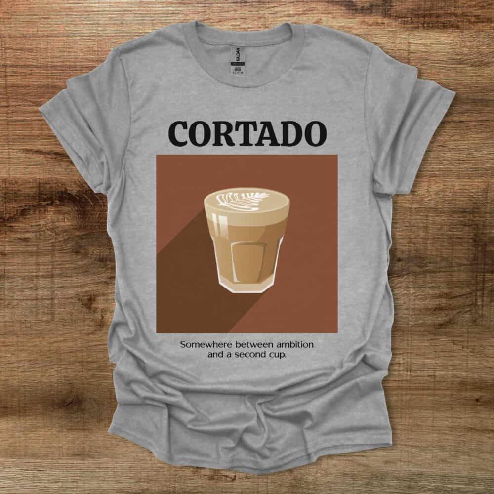 Cortado Coffee Sport Grey T-Shirt Unisex Cortado Coffee Sport Grey T Shirt Unisex