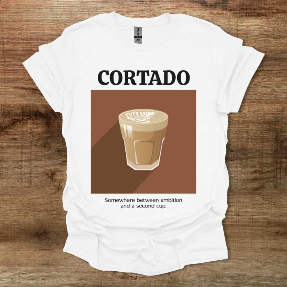 Cortado Coffee White T-Shirt Unisex Cortado Coffee White T Shirt Unisex