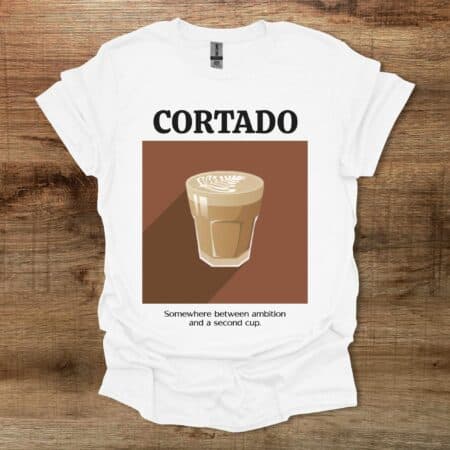 Cortado Coffee White T Shirt Unisex