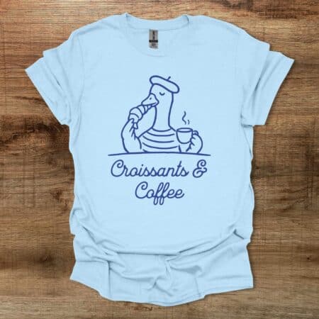 Croissants and Coffee Goose Light Blue Croissants and Coffee Goose Light Blue