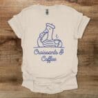 Croissants and Coffee Goose Natural T Shirt Unisex