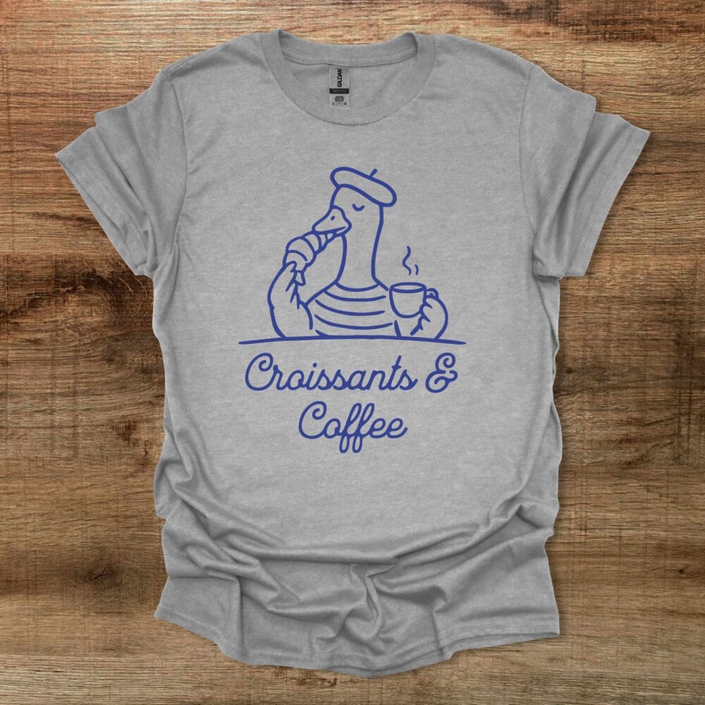 Croissants and Coffee Goose Sport Grey T-Shirt Unisex Croissants and Coffee Goose Sport Grey T Shirt Unisex