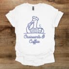 Croissants and Coffee Goose White T Shirt Unisex