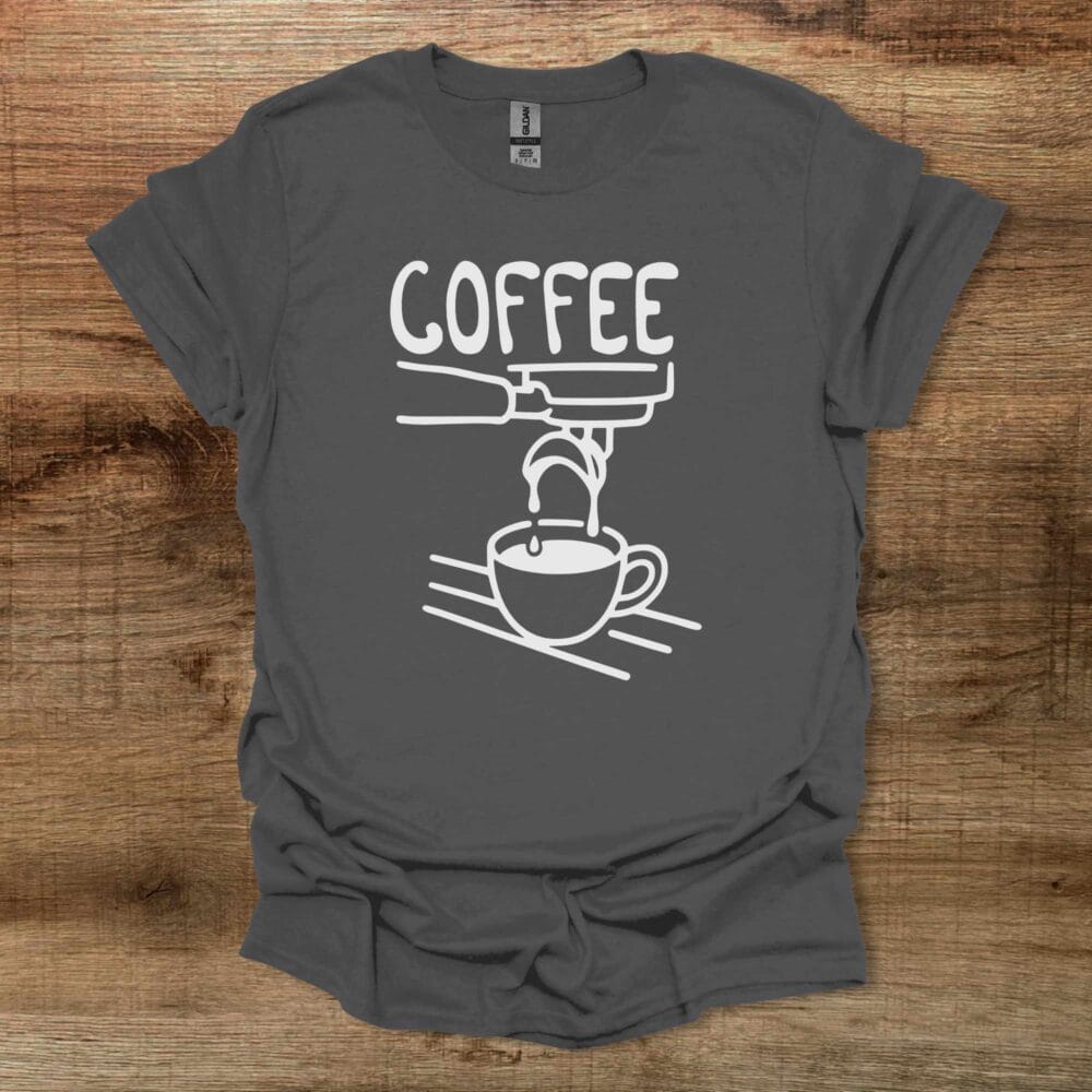 Dripping Coffee Illustration Charocal T-Shirt Unisex Dripping Coffee Illustration Charocal T Shirt Unisex