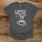 Dripping Coffee Illustration Charocal T Shirt Unisex