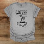 Dripping Coffee Illustration Sport Grey T Shirt Unisex
