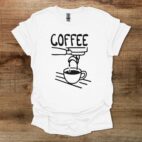 Dripping Coffee Illustration White T Shirt Unisex