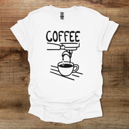 Dripping Coffee Illustration White T-Shirt Unisex Dripping Coffee Illustration White T Shirt Unisex