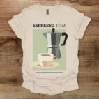 Espresso Time Minimal Moka Pot Natural T Shirt Unisex