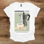 Espresso Time Minimal Moka Pot White T Shirt Unisex