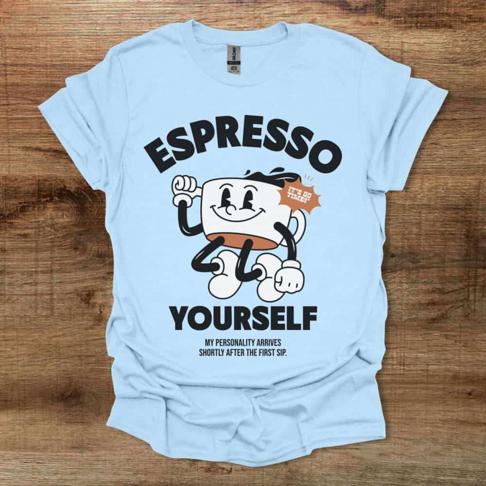 Espresso Yourself Mascot Light Blue Espresso Yourself Mascot Light Blue