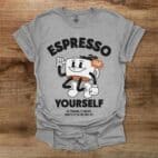 Espresso Yourself Mascot Sport Grey T Shirt Unisex
