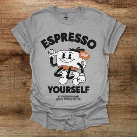 Espresso Yourself Mascot Sport Grey T Shirt Unisex