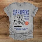 Sip Happens Coffee Mascot Sport Grey T Shirt Unisex