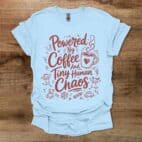 Powered by Coffee and Tiny Human Chaos Light Blue