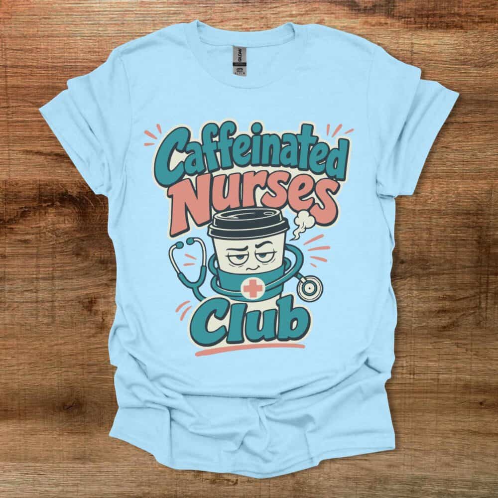 Caffeinated Nurses Club Halftone Light Blue Caffeinated Nurses Club Halftone Light Blue
