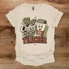 Half Coffee Half Teacher Natural T Shirt Unisex