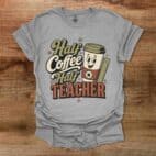 Half Coffee Half Teacher Sport Grey T Shirt Unisex