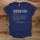 Americano Dictionary Definition Navy T Shirt Unisex