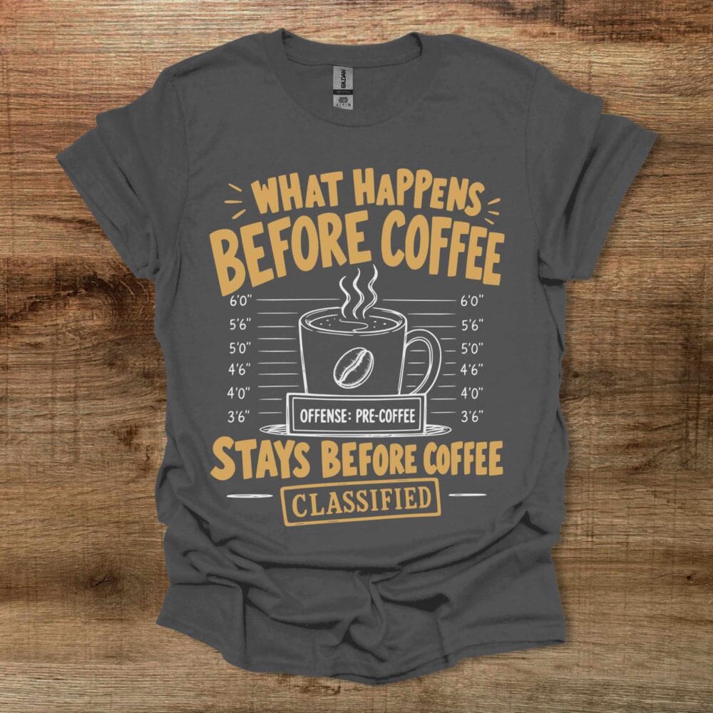 Before Coffee Charocal T-Shirt Unisex Before Coffee Charocal T Shirt Unisex