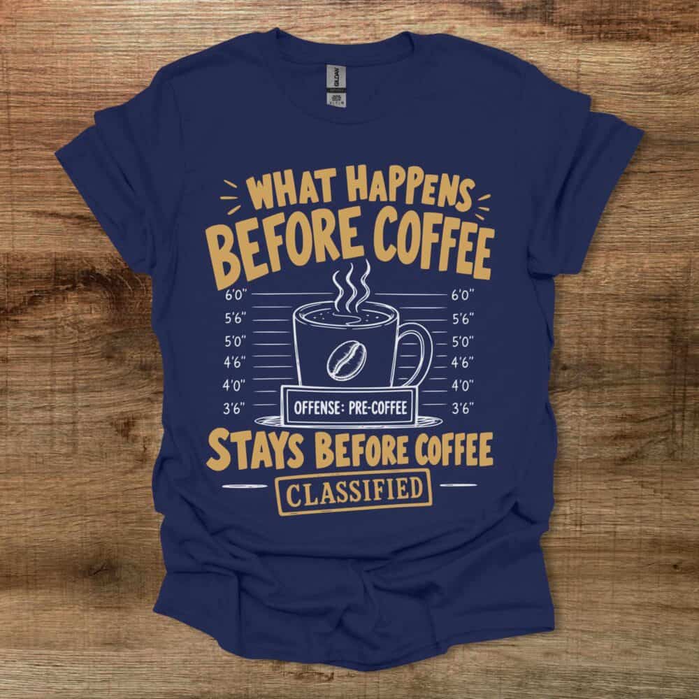 Before Coffee Navy T-Shirt Unisex Before Coffee Navy T Shirt Unisex
