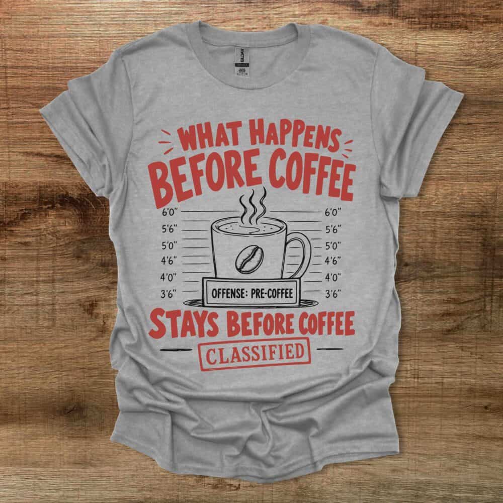 Before Coffee Sport Grey T-Shirt Unisex Before Coffee Sport Grey T Shirt Unisex