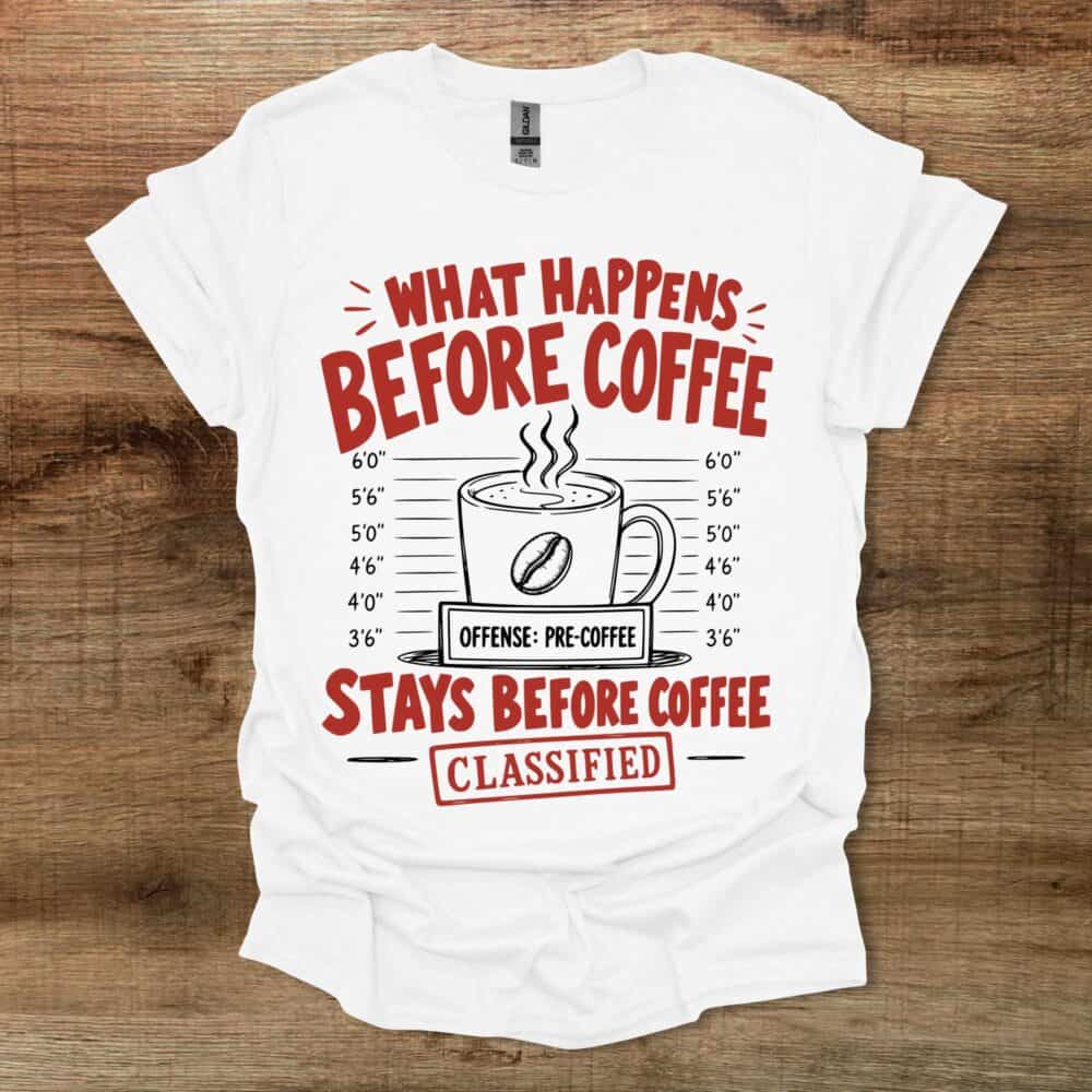 Before Coffee White T-Shirt Unisex Before Coffee White T Shirt Unisex