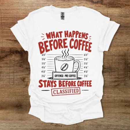 Before Coffee White T Shirt Unisex