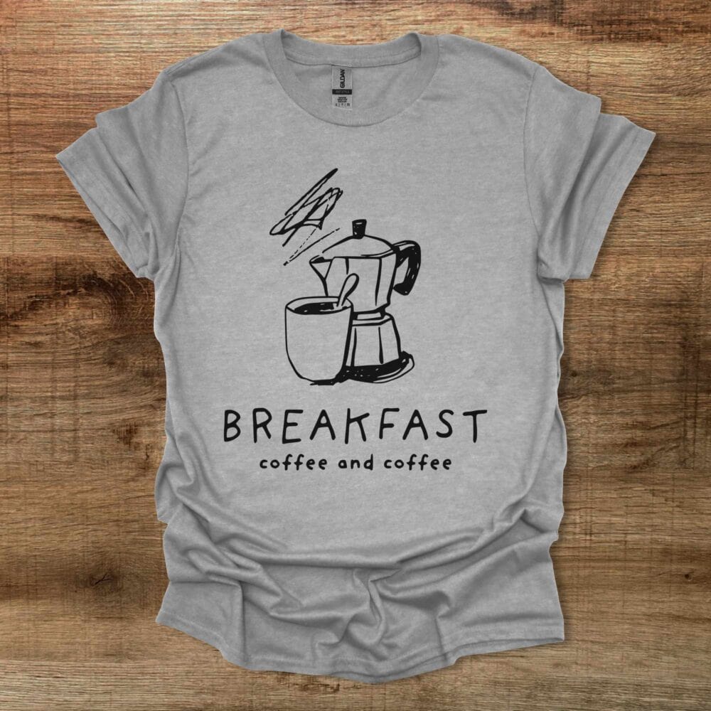 Breakfast Coffee Sport Grey T Shirt Unisex