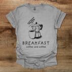 Breakfast Coffee Sport Grey T Shirt Unisex