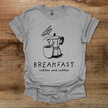 Breakfast Coffee Sport Grey T Shirt Unisex