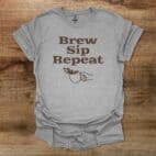Brew Sip Repeat Sport Grey T Shirt Unisex