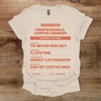 Coffee Drinker Resume Natural T Shirt Unisex