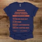 Coffee Drinker Resume Navy T Shirt Unisex
