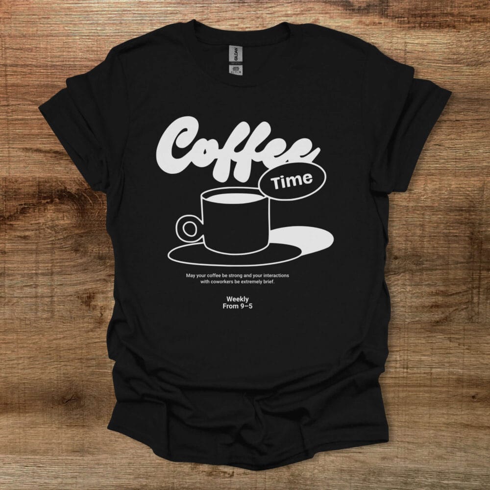 Coffee Time Black T-Shirt Unisex Coffee Time Black T Shirt Unisex