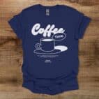 Coffee Time Navy T Shirt Unisex