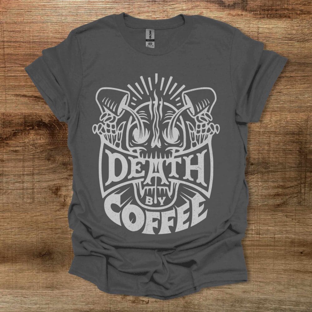Death By Coffee Halloween Charocal T-Shirt Unisex Death By Coffee Halloween Charocal T Shirt Unisex