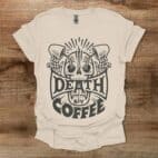 Death By Coffee Halloween Natural T Shirt Unisex