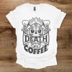 Death By Coffee Halloween White T Shirt Unisex