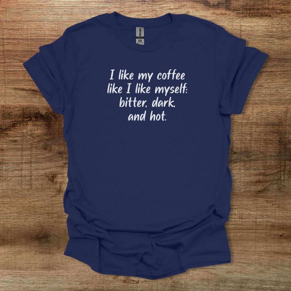 I Like My Coffee Navy T-Shirt Unisex I Like My Coffee Navy T Shirt Unisex