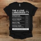 Love Languages Black T Shirt Unisex