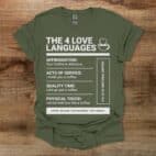 Love Languages Military Green T Shirt Unisex