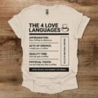 Love Languages Natural T Shirt Unisex