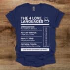 Love Languages Navy T Shirt Unisex