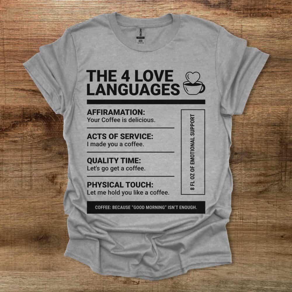 Love Languages Sport Grey T-Shirt Unisex Love Languages Sport Grey T Shirt Unisex