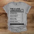 Love Languages Sport Grey T Shirt Unisex