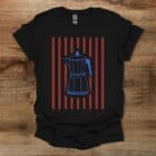 Mokka Pot Stripes Black T Shirt Unisex