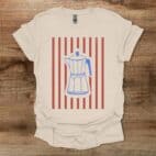 Mokka Pot Stripes Natural T Shirt Unisex