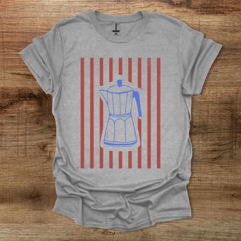 Mokka Pot Stripes Sport Grey T-Shirt Unisex Mokka Pot Stripes Sport Grey T Shirt Unisex