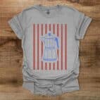 Mokka Pot Stripes Sport Grey T Shirt Unisex